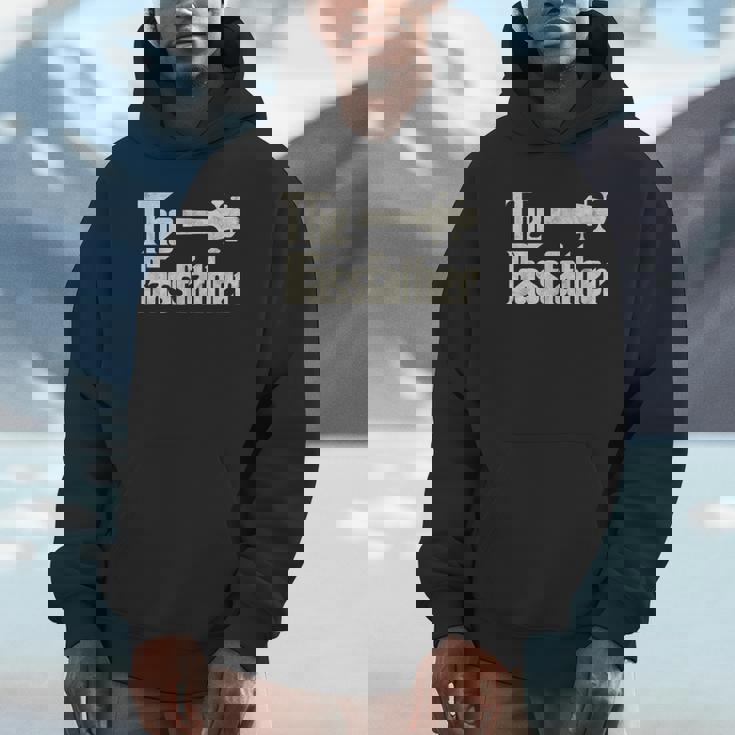 The Bassfather Distressed Bass Player Dad Fathers Day Hoodie