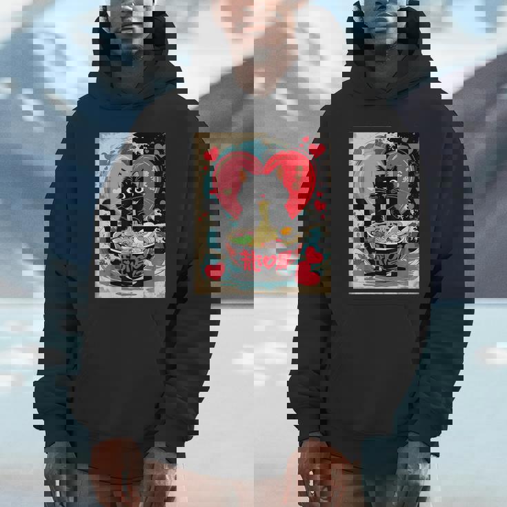 Cat Ramen Kawaii Cat Graphic Anime Valentines Day Hoodie
