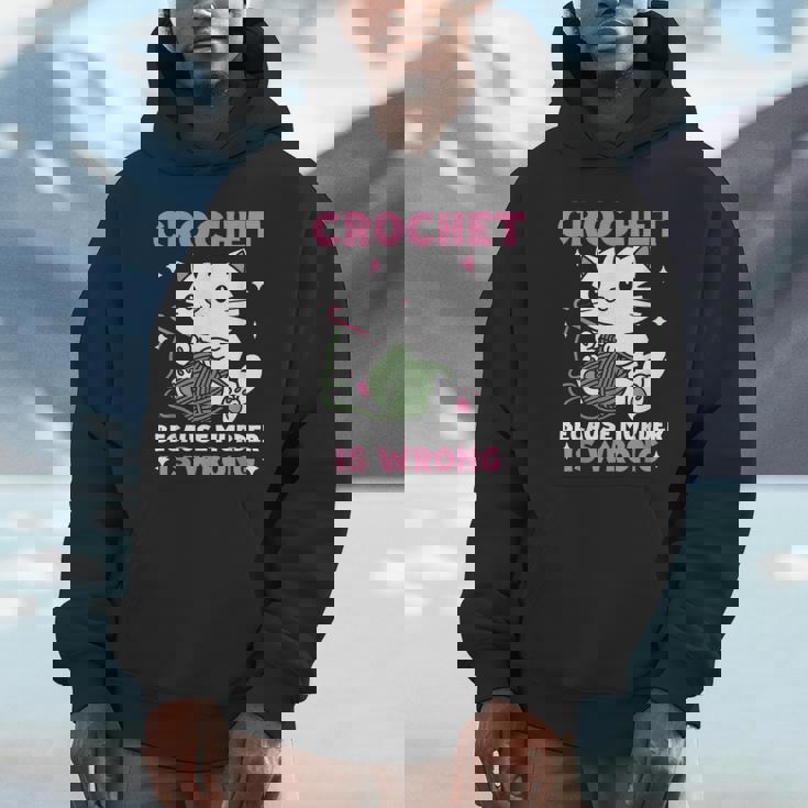 Crochet Because Murder Is Wrong Cat Knits Unisex Hoodie