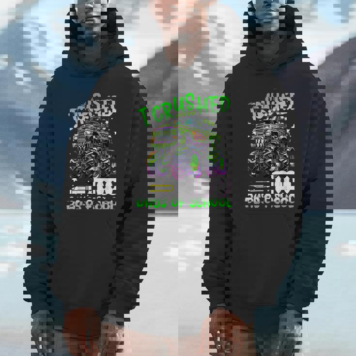 I Crushed 100 Days Of School Truck 100Th Day Of School Boys Hoodie