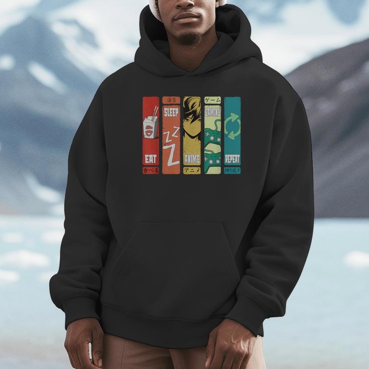 Eat Sleep Anime Gaming Repeat Kawaii Anime Manga Hoodie