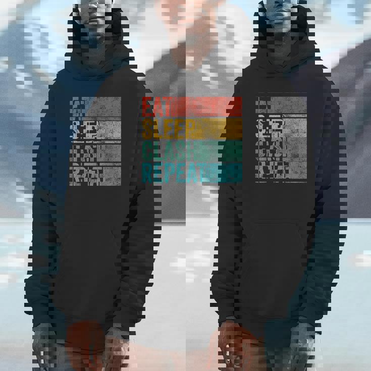 Eat Sleep Clash Repeat Gaming Clans Vintage Distressed Hoodie