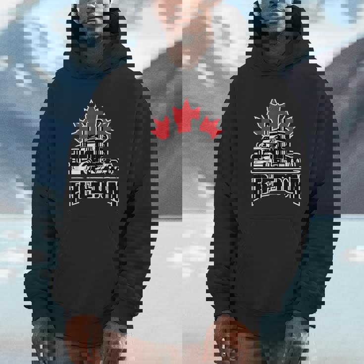 Freedom Convoy Canadian Trucker Maple Leave Unisex Hoodie