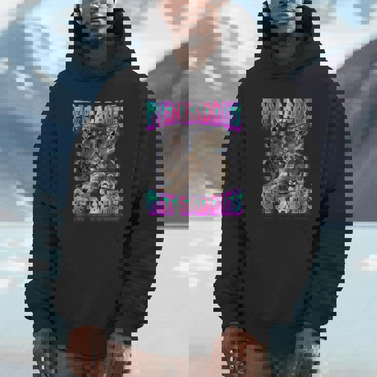 Funny Raccoon Meme Unisex Hoodie - Even Baddies Get Saddies