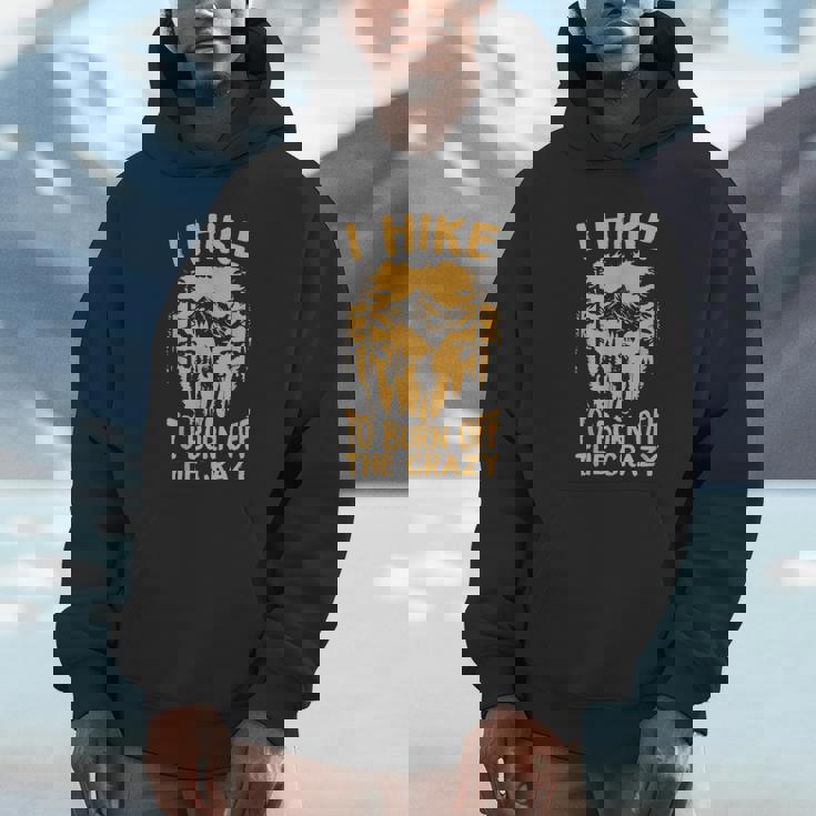 I Hike To Burn Off The CrazyRetro Camping Vintage Camper Hoodie