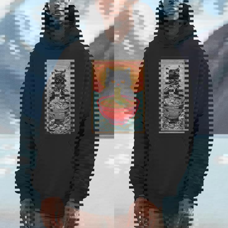Kawaii Cat Anime Cat Ramen Graphic Japanese Hoodie