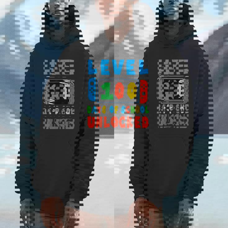 Level 100 Days Of School Unlocked 100 Days Of School Gamer Hoodie