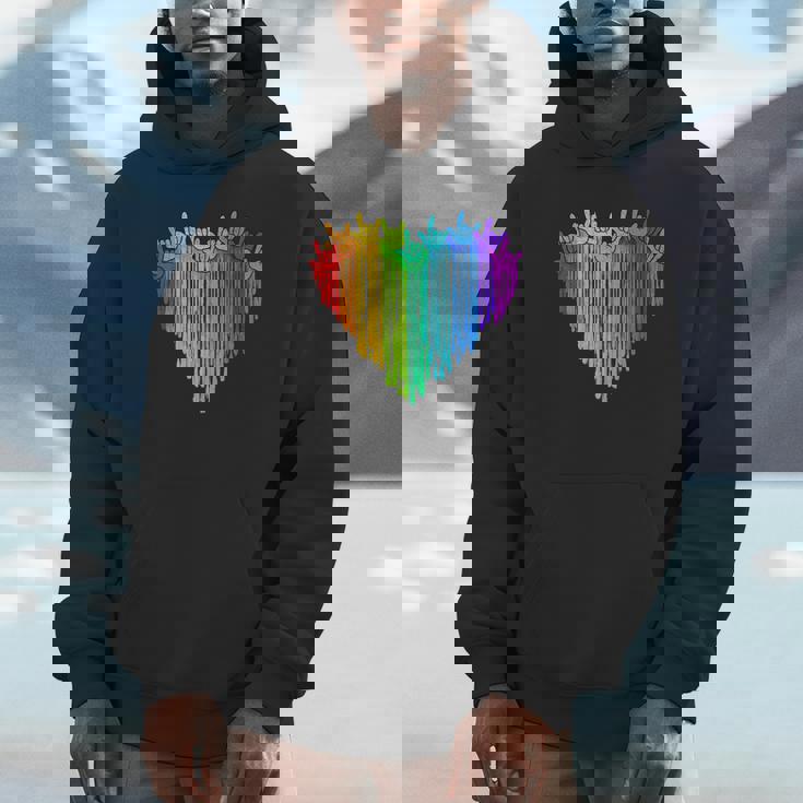 LGBTQ Pride I Love You Hand Sign Rainbow Heart ASL Ally Unisex Hoodie