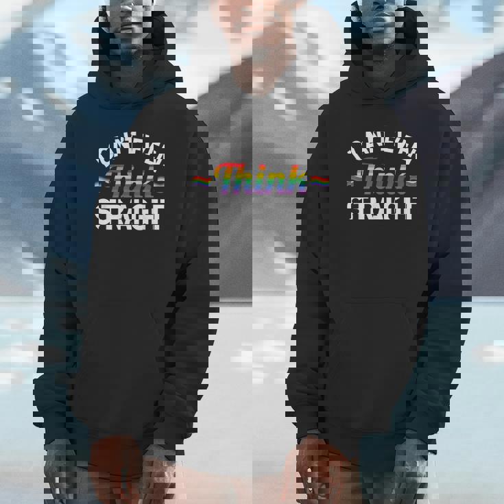 LGBTQ Queer Lesbian Gay Pride I Can't Even Think Straight Unisex Hoodie