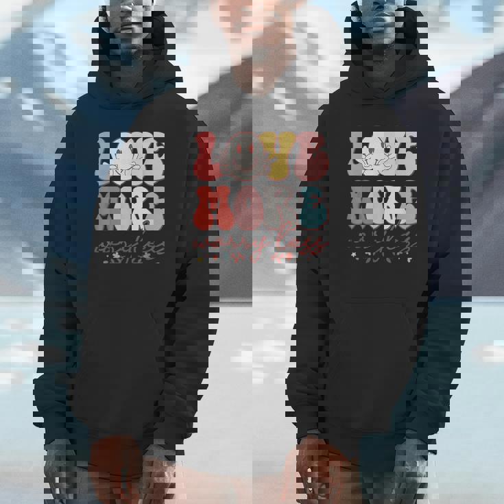 Love More Worry Less Smile Face Heart Happy Valentine's Day Unisex Hoodie