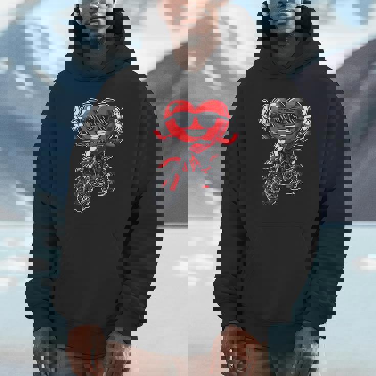 Motocross Heart Dirt Bike Valentines Day Motorcycle Boys Hoodie