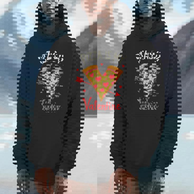 Pizza Is My Valentine Valentines Day Heart Pepperoni Lover Hoodie