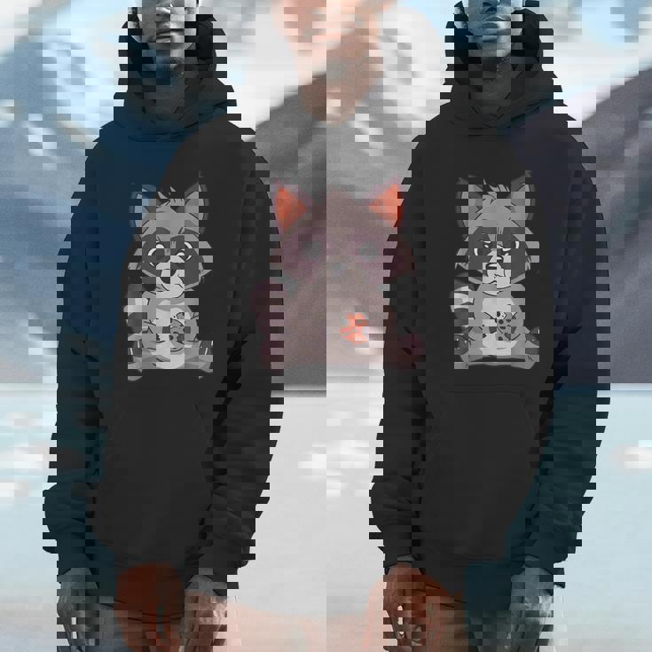 Raccoon Cookie Design Hoodie - Adults Small Unisex - Fun Animal Theme