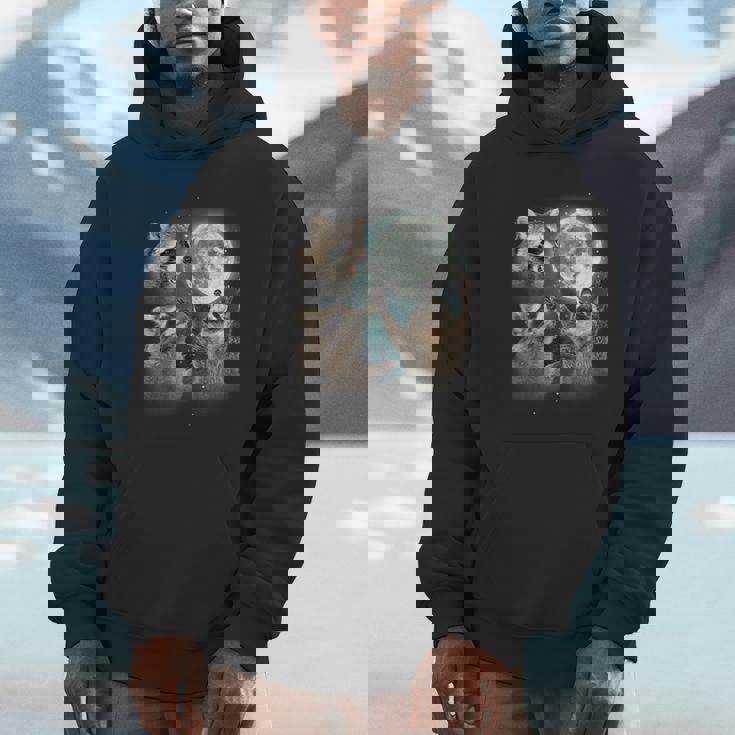 Raccoon Howling Moon Hoodie - Unique & Quirky Unisex Design