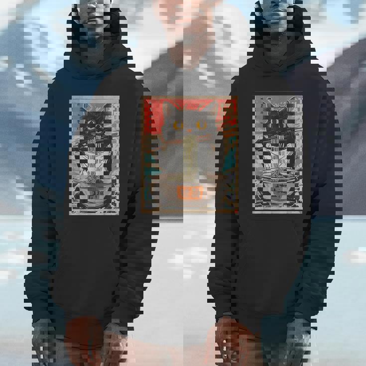 Retro Cat Ramen Japanese Graphic Kawaii Cat Anime Hoodie