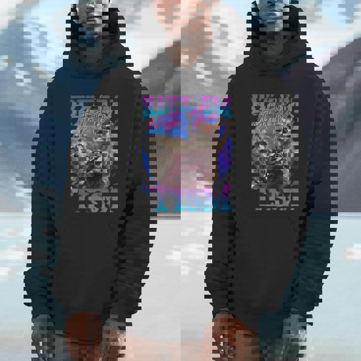 Retro Raccoon Meme Unisex Hoodie – Relatable Humor Vibe