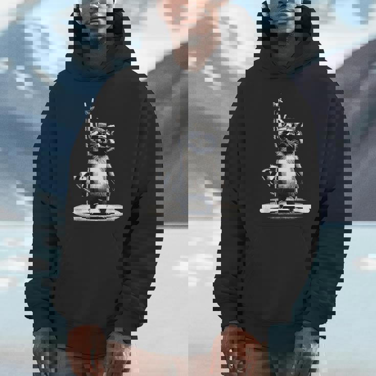 Retro Raccoon Rock Unisex Hoodie | Fun for Music Lovers