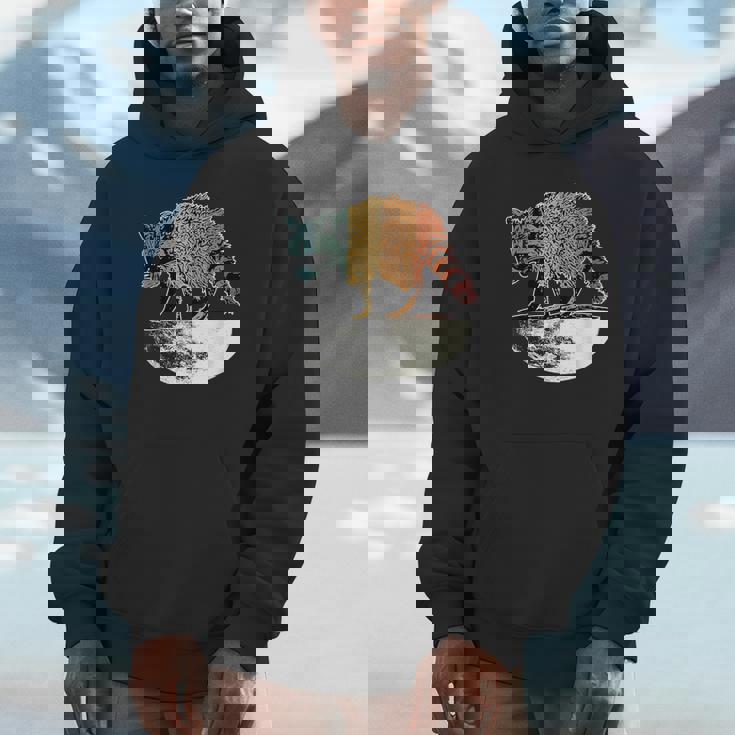 Retro Raccoon Unisex Hoodie - Vintage Moonlight Design