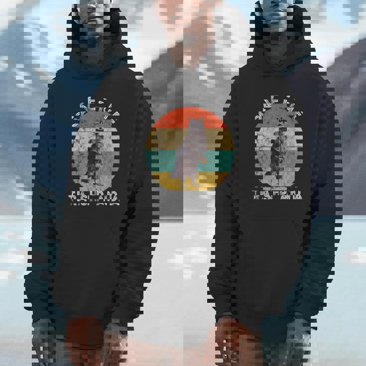 Save the Trash Panda Raccoon Hoodie - Vintage Sunset Unisex