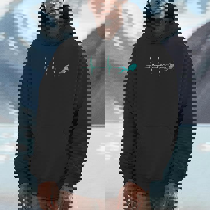 Scuba Diver Heartbeat Deep Diving EKG Pulseline Dive Unisex Hoodie
