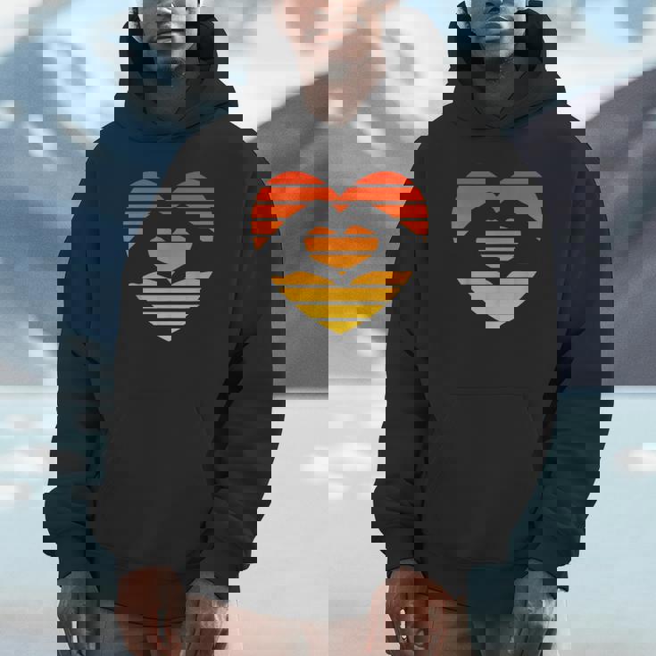 Sunset Sunrise Love Heart Hands Over Sun Unisex Hoodie