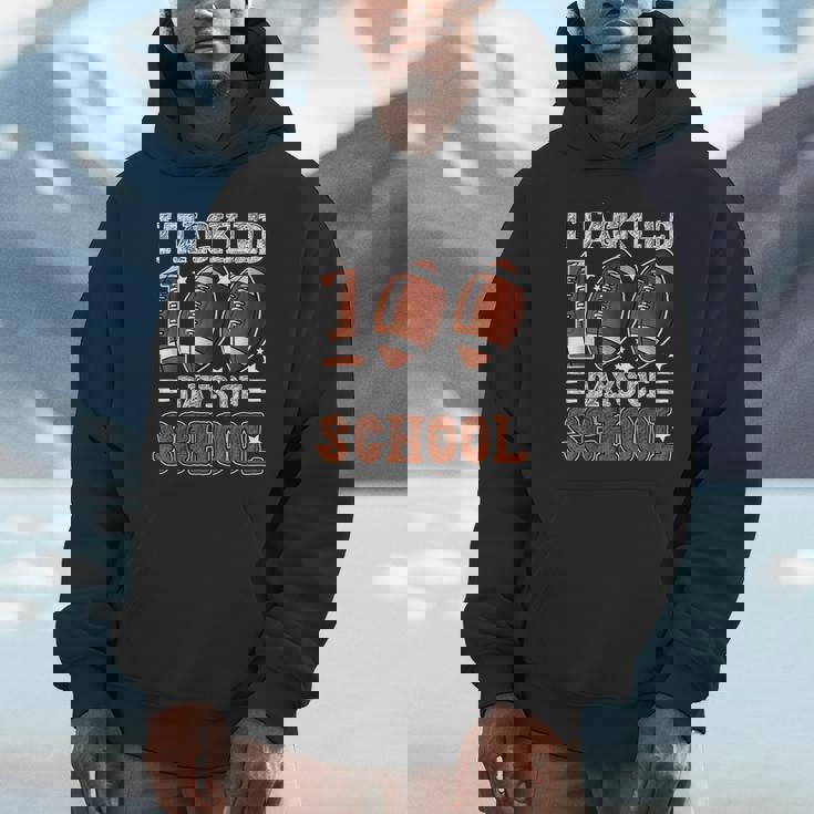 I Tackled 100 Days School Football 100Th Day Of School Boys Hoodie