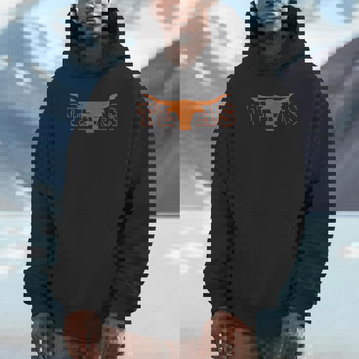 Texas State Orange Graphic Proud Texans Distressed Hoodie