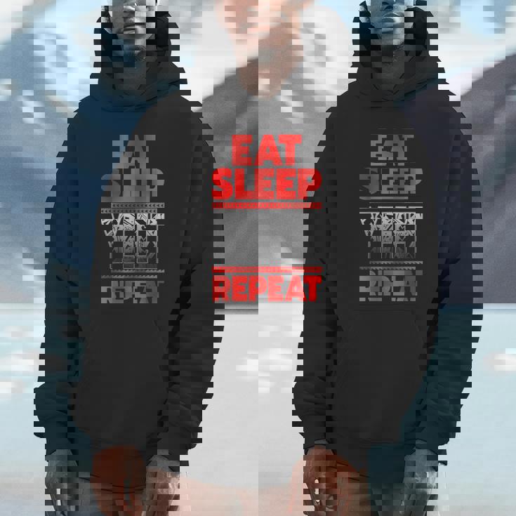 Vintage Yeet Apparel Saying Eat Sleep Repeat Hoodie
