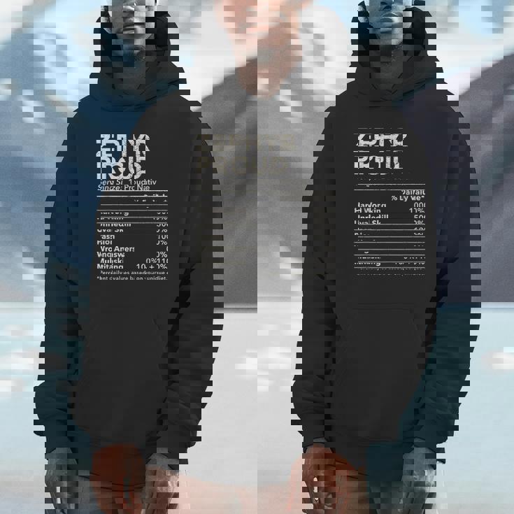 Zephyr Texas Proud Nutrition Facts Unisex Hoodie