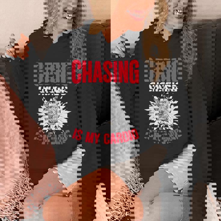 Chasing Chickens Is My Cardio Farmer Farming Animals Chicken Unisex Hoodie