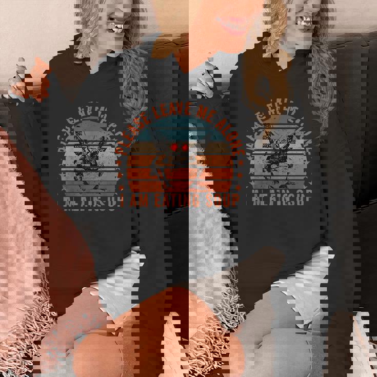 Mothman Eating Soup Please Leave Me Alone I Am Eating Soup Hoodie