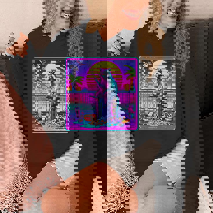 Vaporwave Raccoon Retrowave Synthwave Raccoon Meme Unisex Hoodie