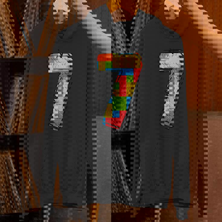 7 Year Old Blocks Building Master Builder 7Th Birthday Hoodie