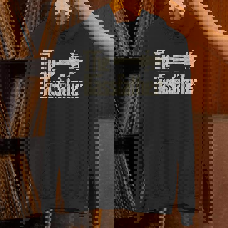 The Bassfather Distressed Bass Player Dad Fathers Day Hoodie