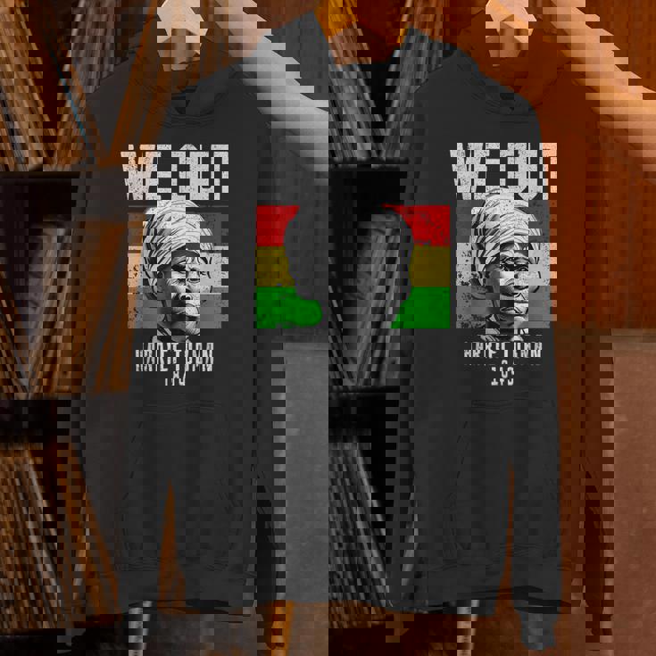 T-shirt Shop4Ever Harriet Tubman 1849 - Noir, Unisexe, Coton - Message Historique 'We Out'