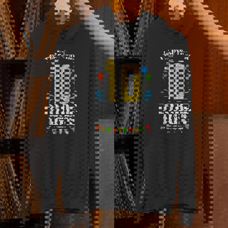 This Boy Is Now 10 Double Digits Crown 10Th Birthday Fiesta Hoodie