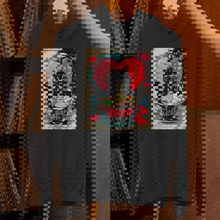 Cat Ramen Kawaii Cat Graphic Anime Valentines Day Hoodie