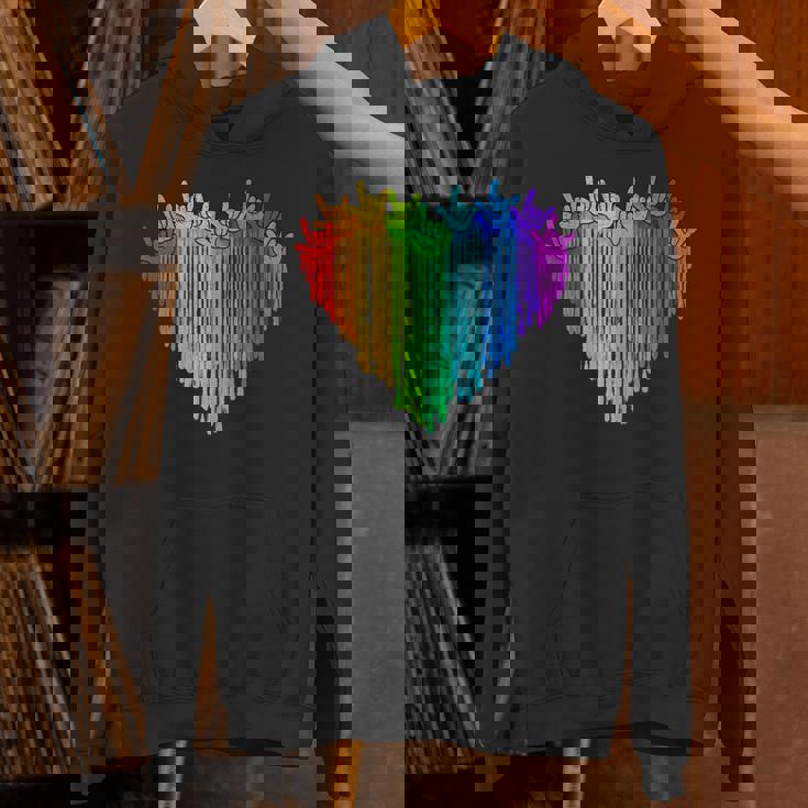 LGBTQ Pride I Love You Hand Sign Rainbow Heart ASL Ally Unisex Hoodie