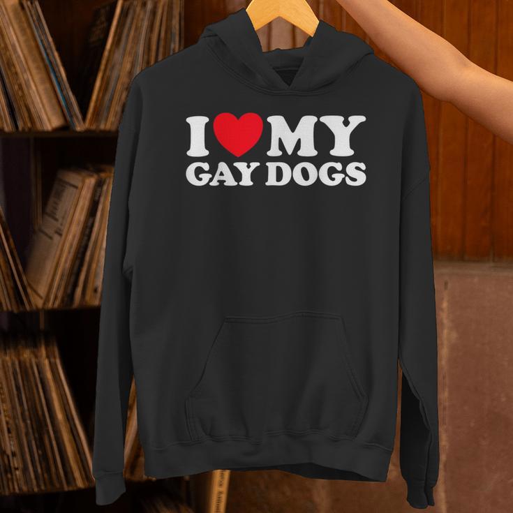I Love My Gay Dogs Pet Queer Animal Parent Dad Mom Fan Unisex Hoodie