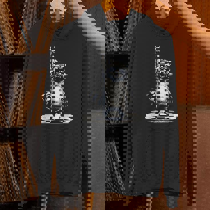 Retro Raccoon Rock Unisex Hoodie | Fun for Music Lovers