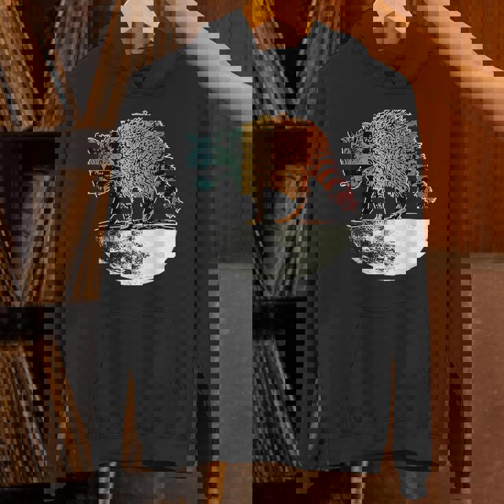 Retro Raccoon Unisex Hoodie - Vintage Moonlight Design