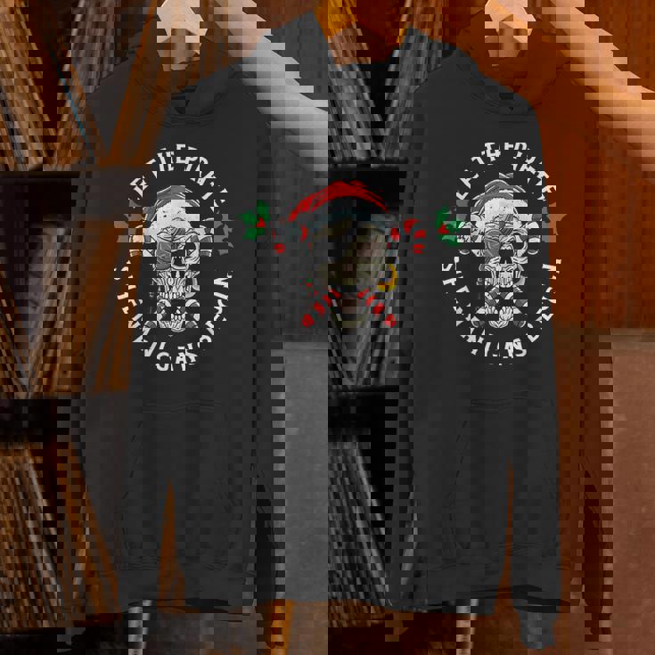 Skeleton Skull Santa Pirate Candy Cane Christmas Jolly Roger Unisex Hoodie
