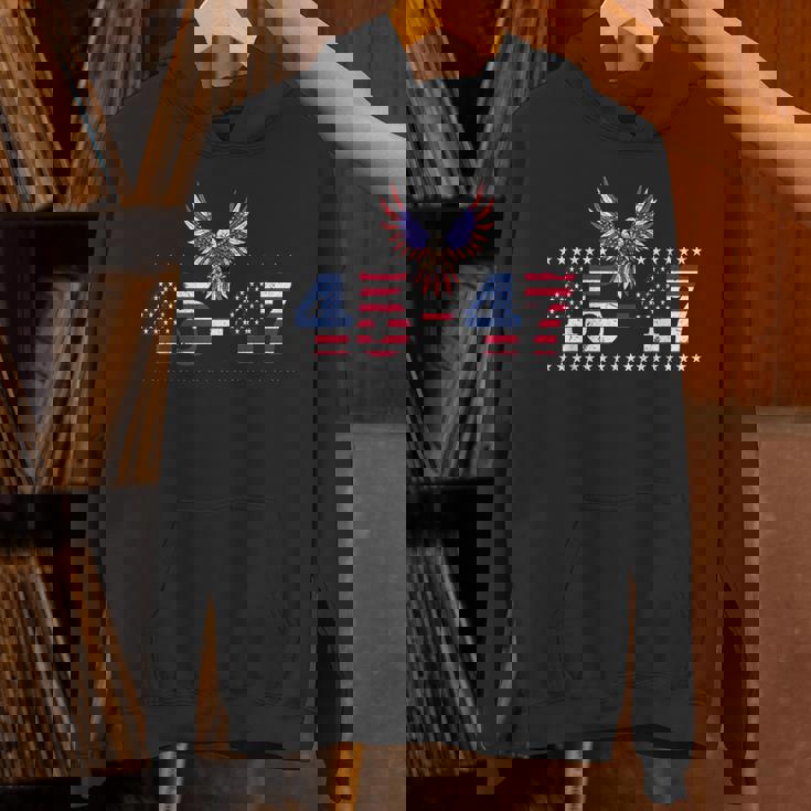 Trump 2024 45 47 Vintage American Flag Retro 4547 Trump 2024 Hoodie