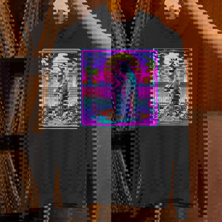 Vaporwave Raccoon Retrowave Synthwave Raccoon Meme Unisex Hoodie