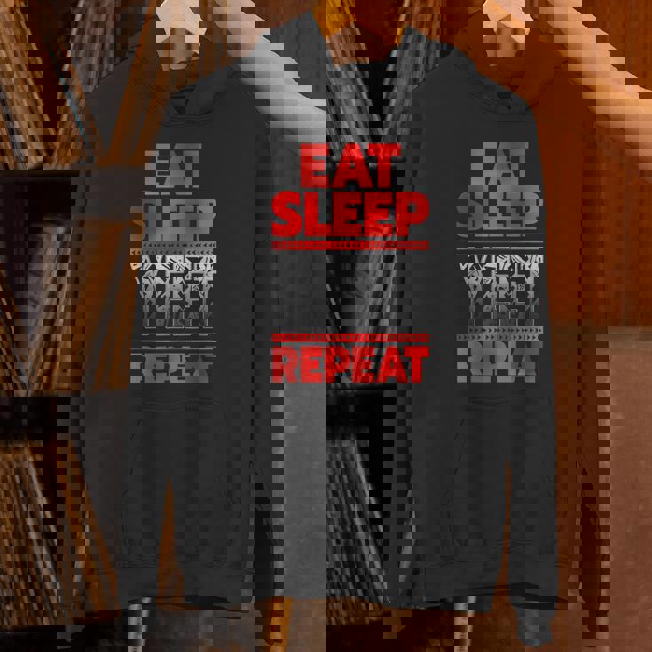 Vintage Yeet Apparel Saying Eat Sleep Repeat Hoodie