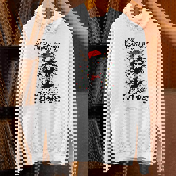 On The Naughty List I Regret Nothing Cat Christmas Lights Unisex Hoodie