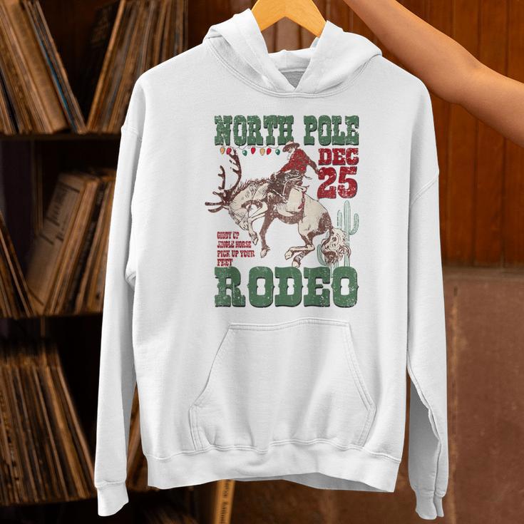 North Pole Rodeo Cowboy Santa Country Christmas Unisex Hoodie ...