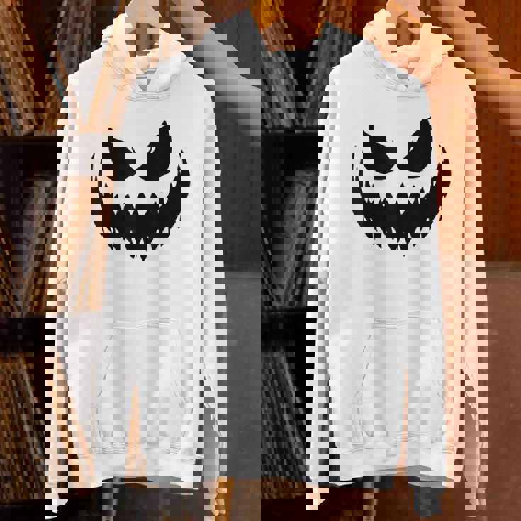 Scary Orange Jack o Lantern Shirt Spooky Pumpkin Face Unisex Hoodie