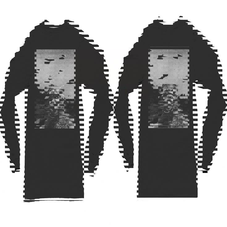Alien UFO Raccoon Unisex T-Shirt - Long Sleeve Style