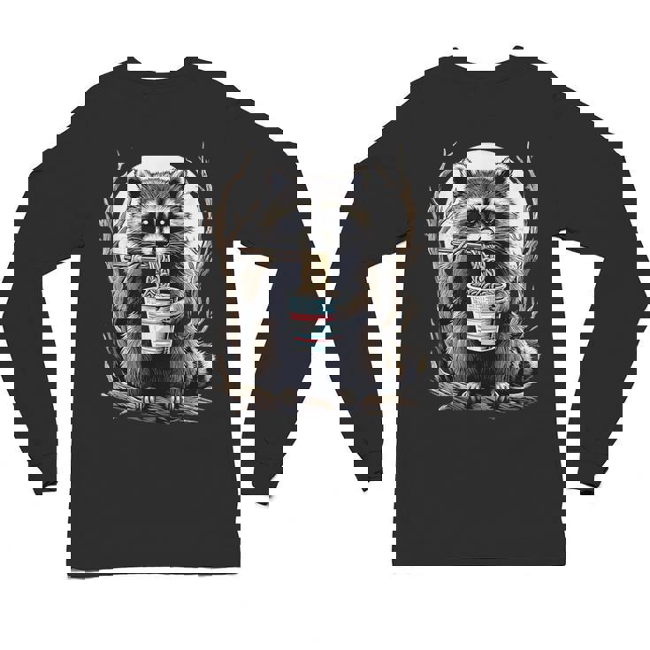 Raccoon Noodle Long Sleeve T-Shirt - Fun Unisex Style for All